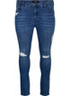 Superslanke Amy jeans met slijtagedetails, Blue Denim, Packshot image number 0