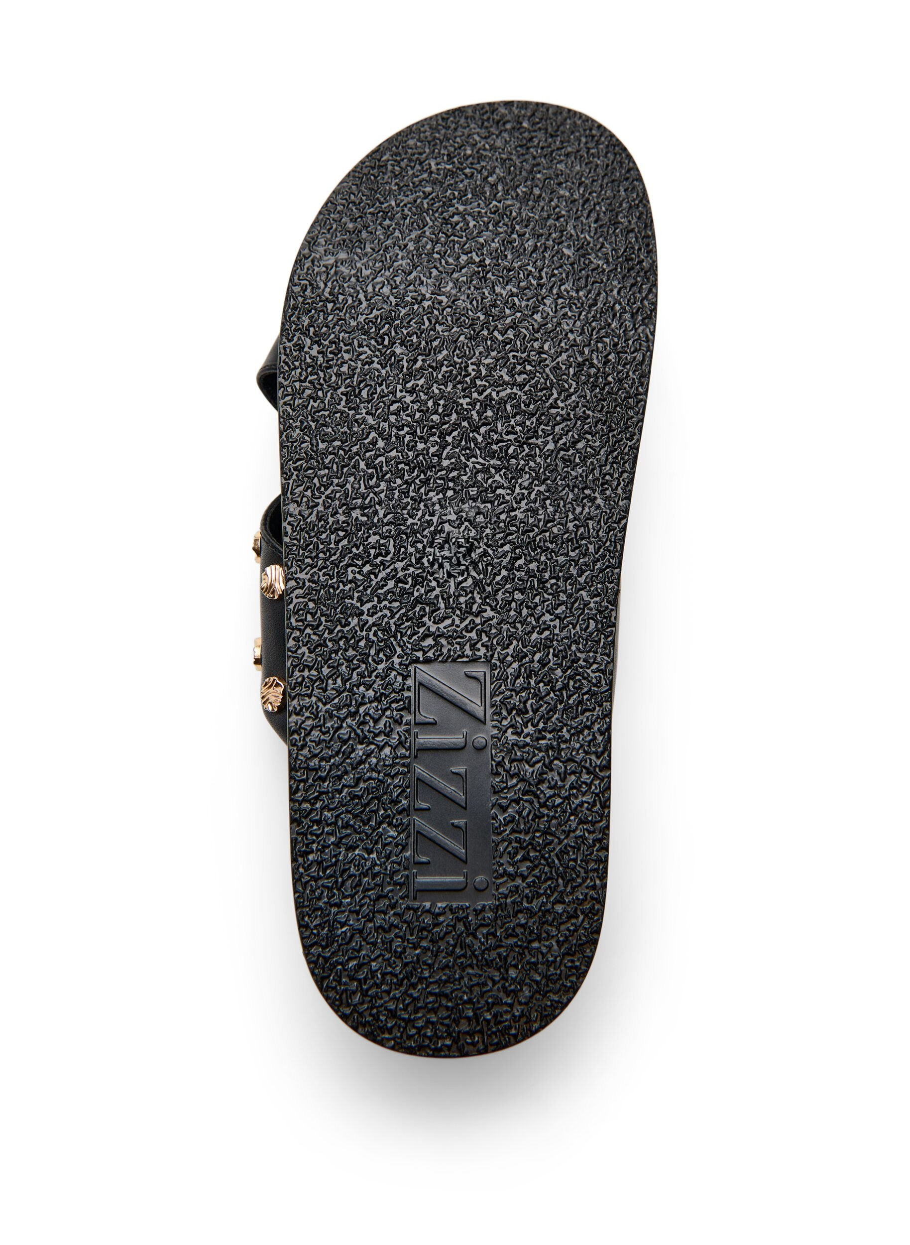 ZizziSandaal met gekruiste bandjes en decoratieve studs, Zwart, Packshot image number 4