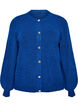 Cardigan in zacht breisel met goudkleurige knopen, Turquoise, Packshot image number 0