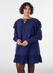 Viscose jurk met ruches en strikbandjes, Blauw, Model image number 0