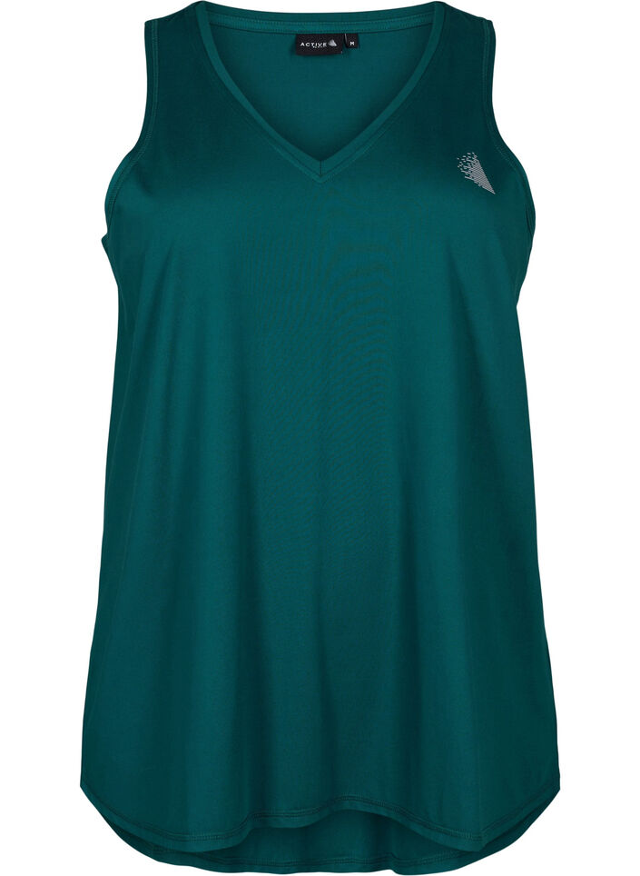 Sporttopje met V-hals, Deep Teal, Packshot image number 0