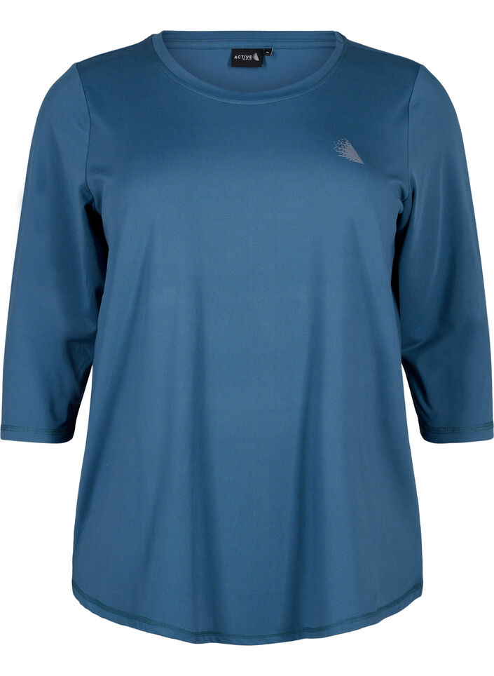 Training blouse met 3/4 mouwen, Blauw, Packshot image number 0