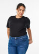Basic rib T-shirt met ronde hals, Zwart, Model image number 0