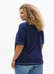 Jersey polo shirt met contrasterende accenten, Blauw, Model image number 2