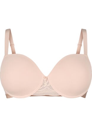 ZizziVoorgevormde bh met mesh, Beige, Packshot image number 0