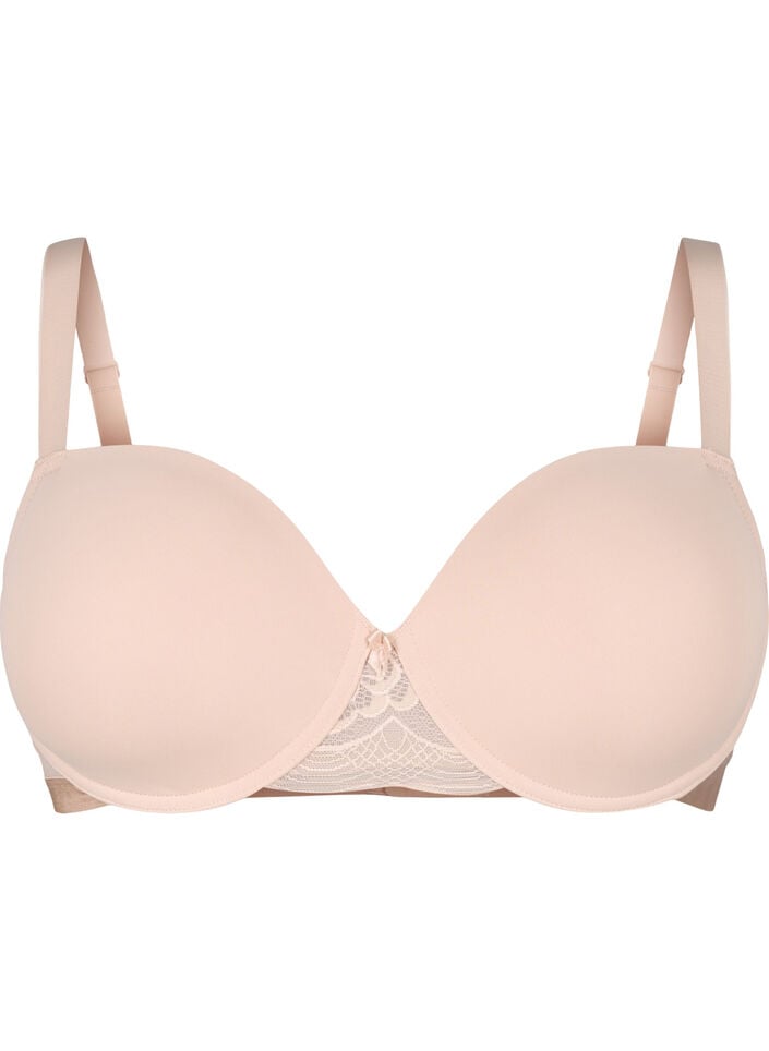 Voorgevormde bh met mesh, Beige, Packshot image number 0