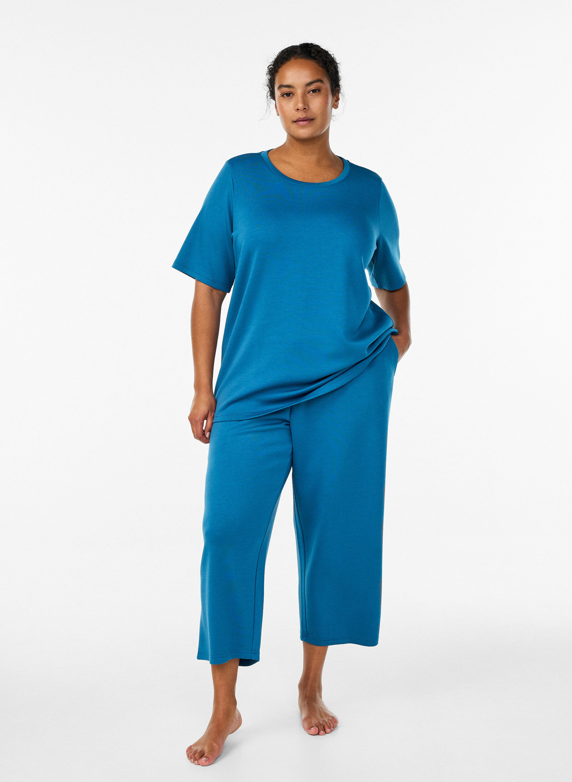 ZizziT-shirt in modalmix, Blauw, Model image number 1