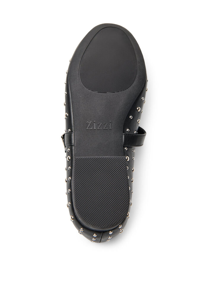 Ballerina met studs, Zwart, Packshot