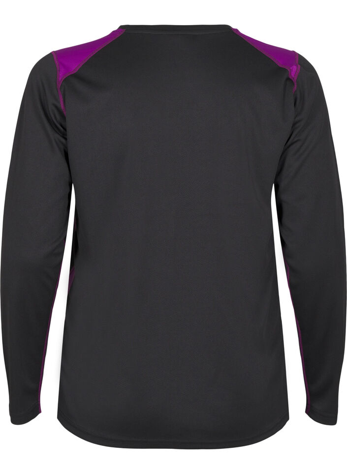 Tweekleurig thermoshirt met lange mouwen, Black w. Charisma, Packshot