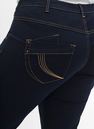 ZizziRegular fit Gemma jeans met hoge taille, Blue denim, Model image number 4