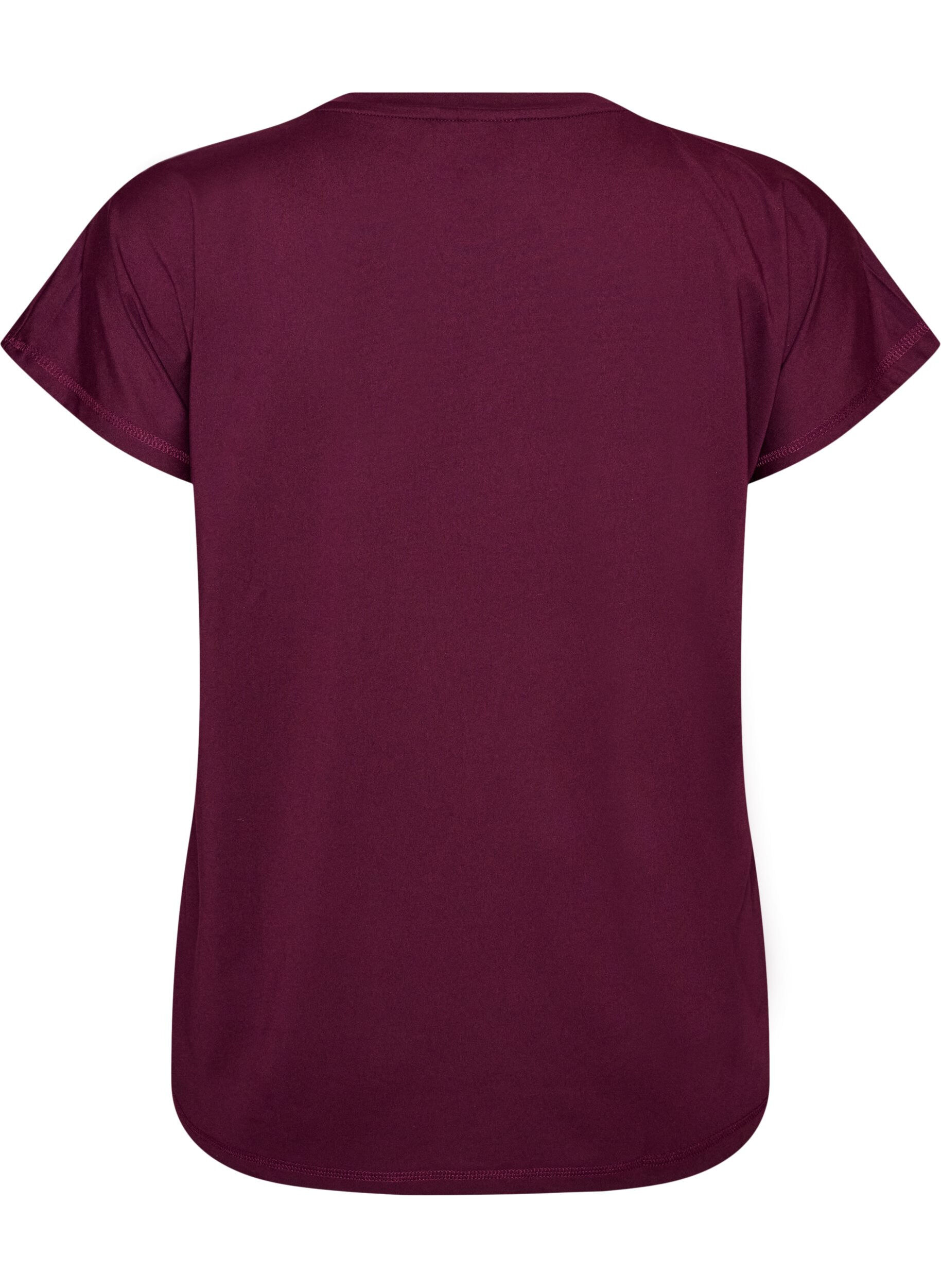 ZizziLosvallend trainings-T-shirt met V-hals, Paars, Packshot image number 1