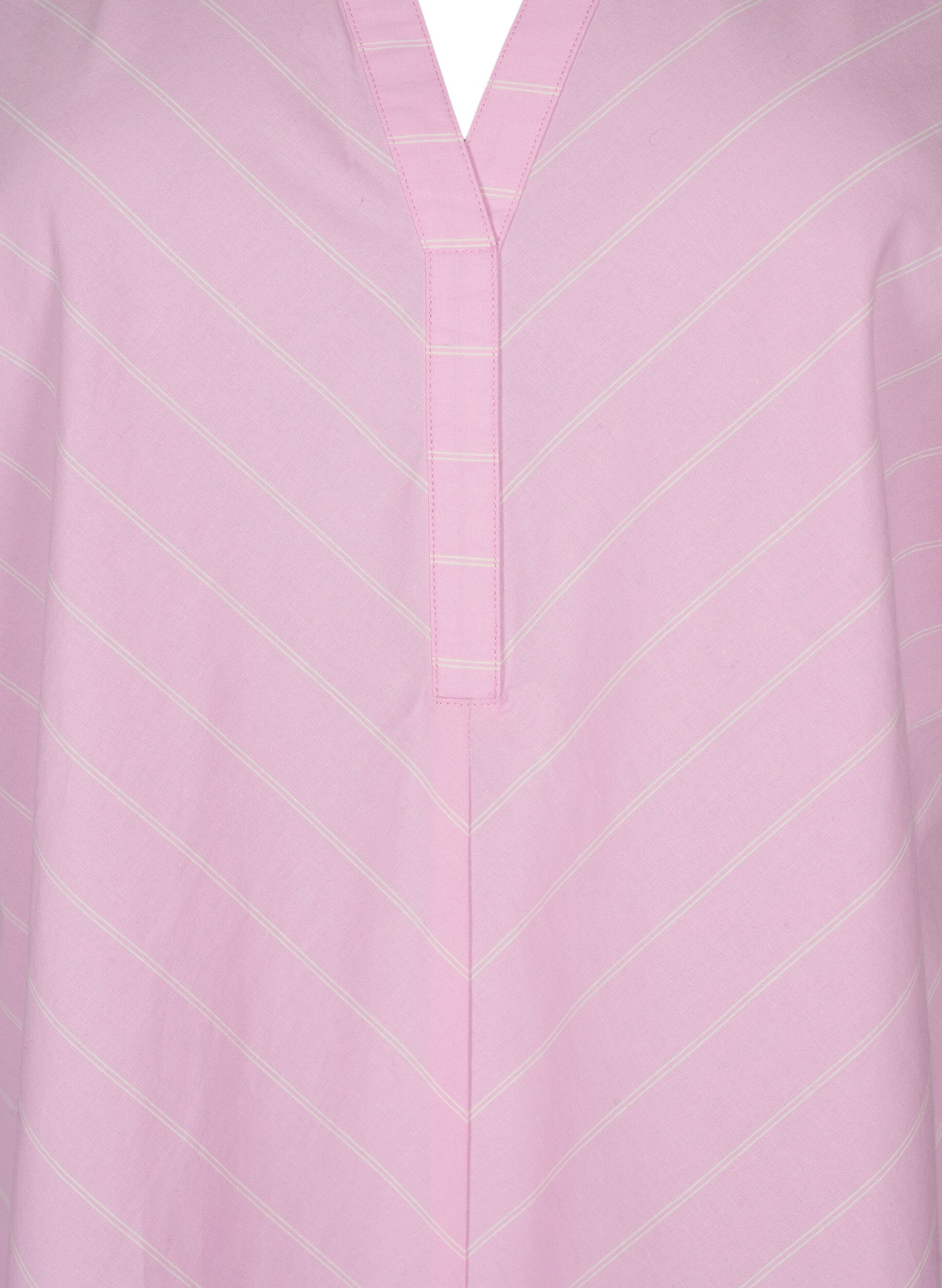 ZizziGestreepte jurk van biologisch katoen, Lilac Sachet, Packshot image number 2