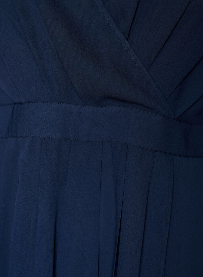Maxijurk met overslaghals en lange mouwen, Blauw, Packshot image number 2