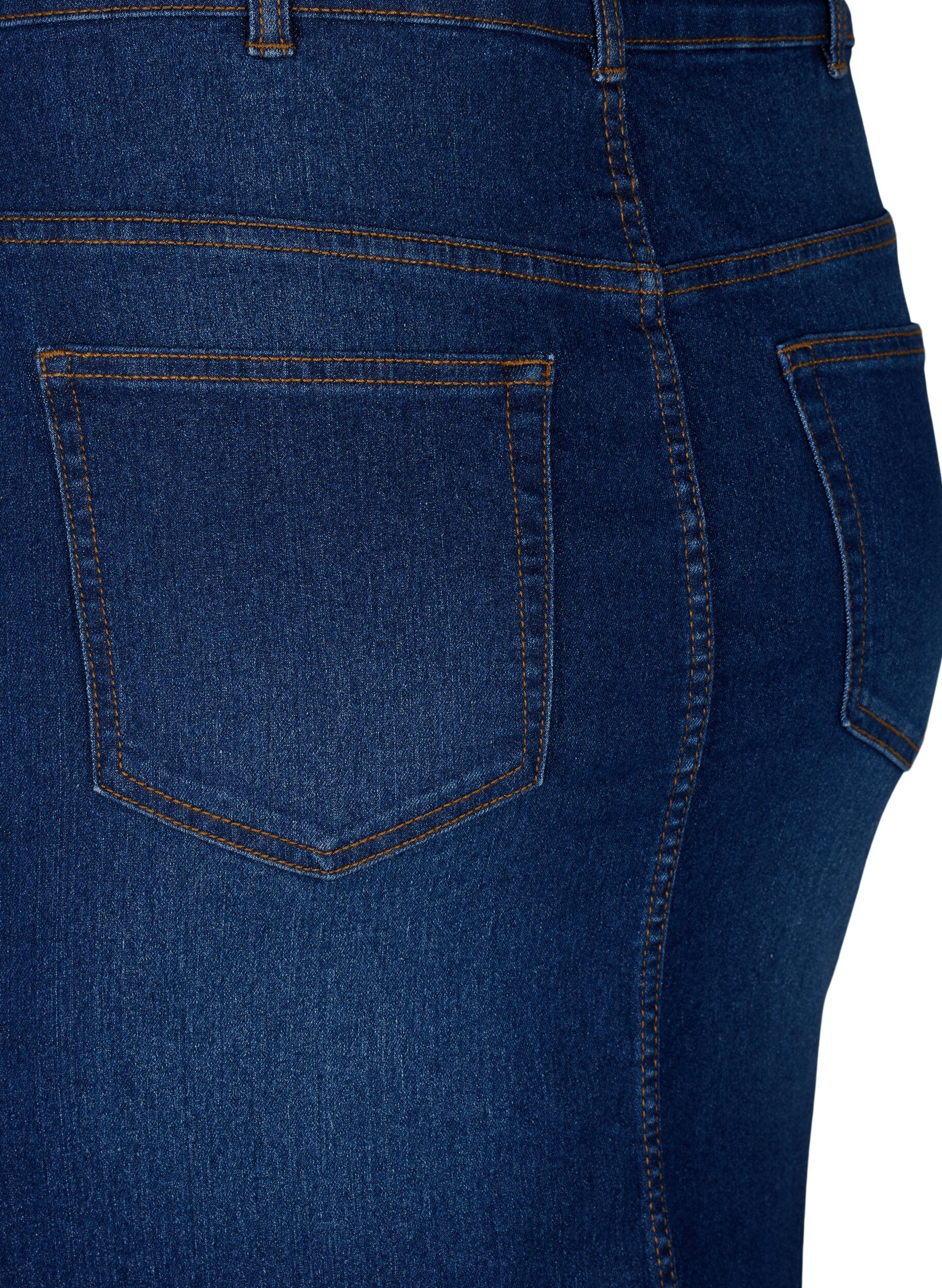ZizziFLASH - Nauwsluitende denim rok, Blauw, Packshot image number 3