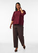 Blouse met textuur en 3/4 mouwen, Rood, Model image number 1