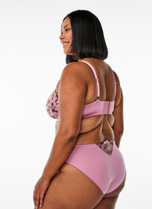 ZizziBalconette bh met geborduurde bloemen, Roze, Model image number 2