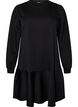 Sweatshirtjurk met ruches in laagjes en A-lijnvorm, Zwart, Packshot image number 0