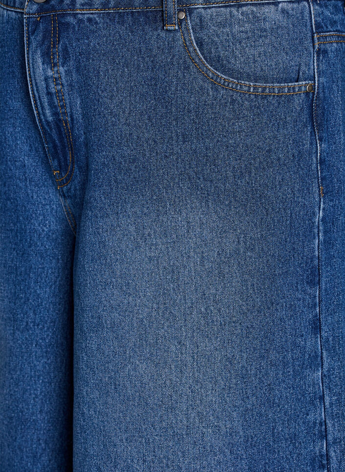 High-waisted denim shorts, Blauw, Packshot image number 2