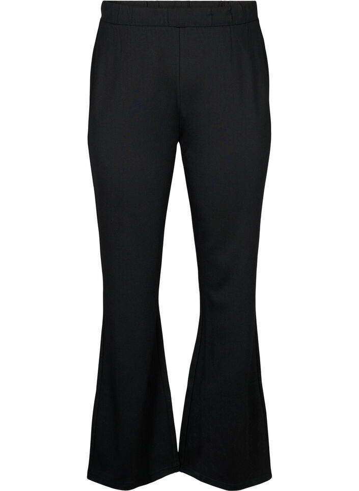 Bootcut broek van viscosemix, Zwart, Packshot
