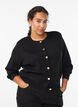 Cardigan met decoratieve gouden knopen, Zwart, Model image number 0
