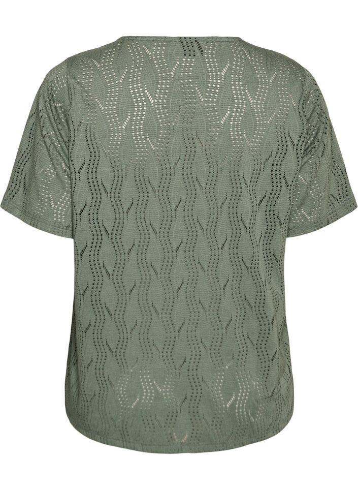 Jersey T-shirt met oogjespatroon, Groen, Packshot image number 1