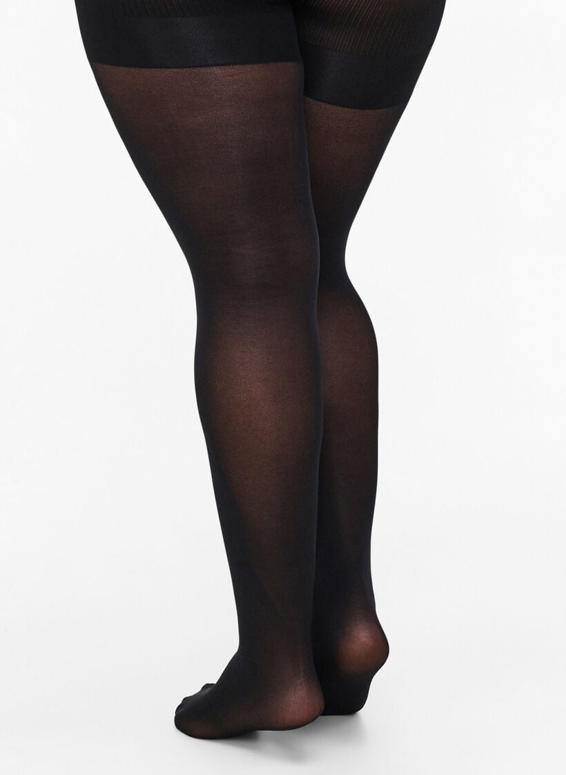 Panty 40 denier met push-up, Zwart, Model image number 1