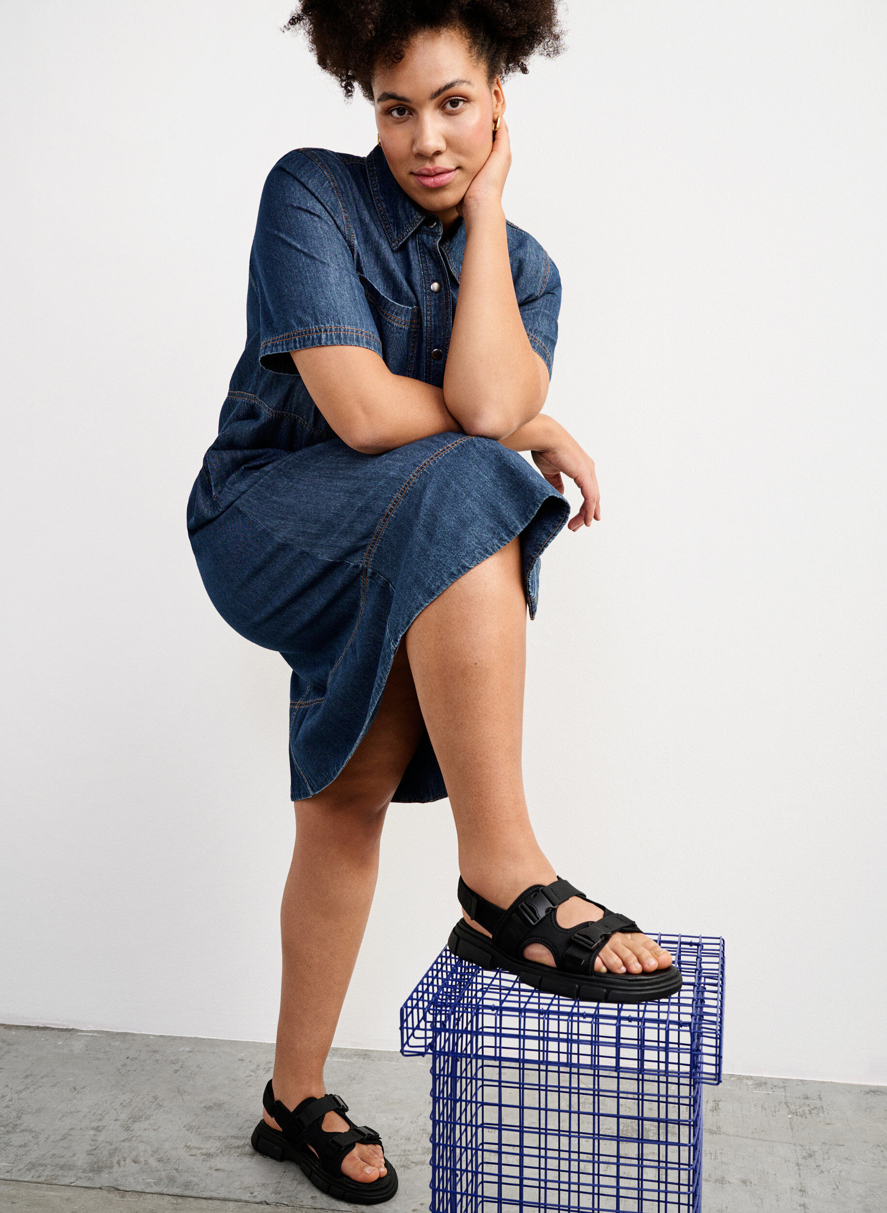 ZizziBrede sandaal, Zwart, Image image number 0