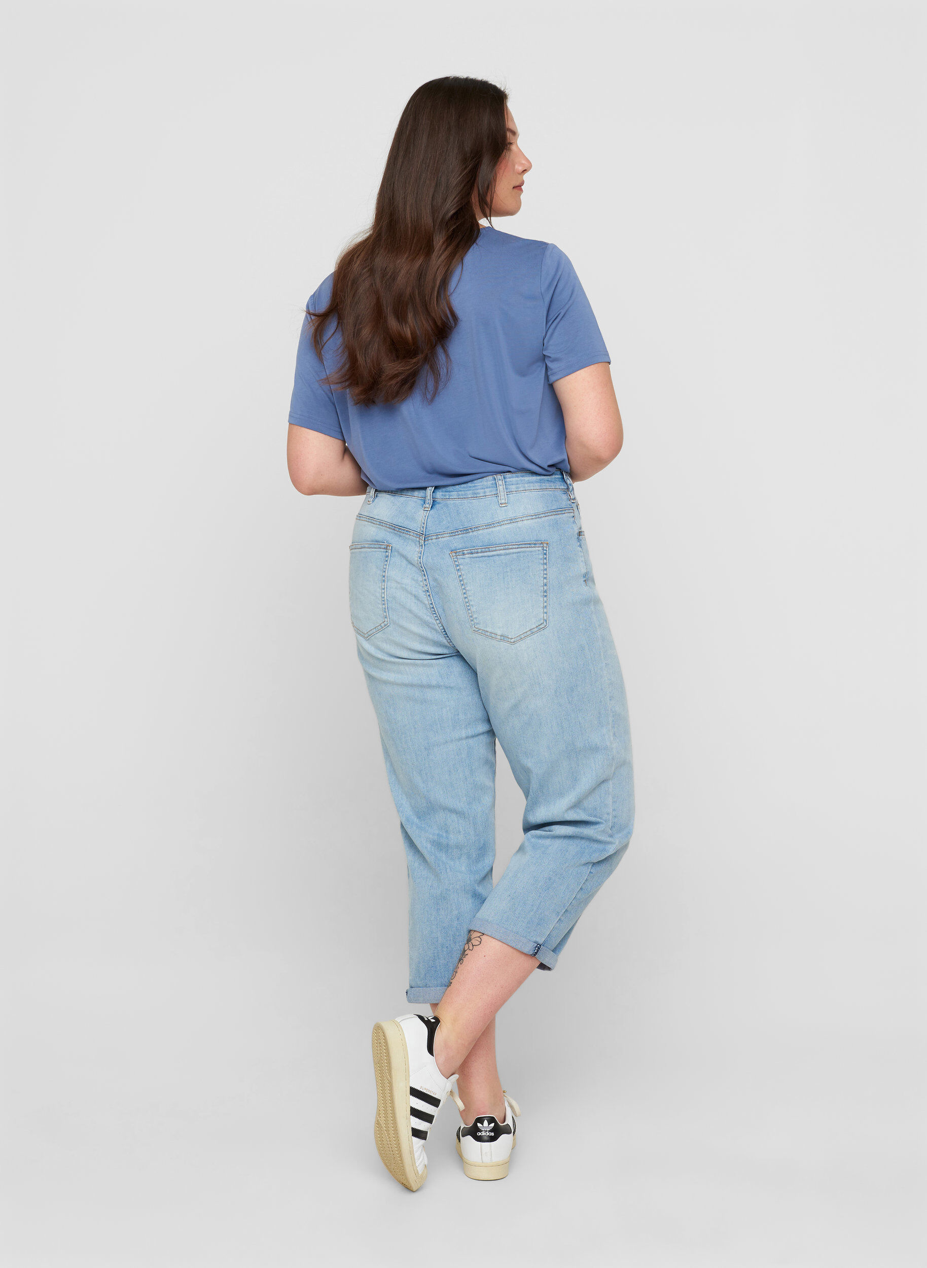 Zizzi7/8 jeans met hoge taille, Blauw, Model image number 1
