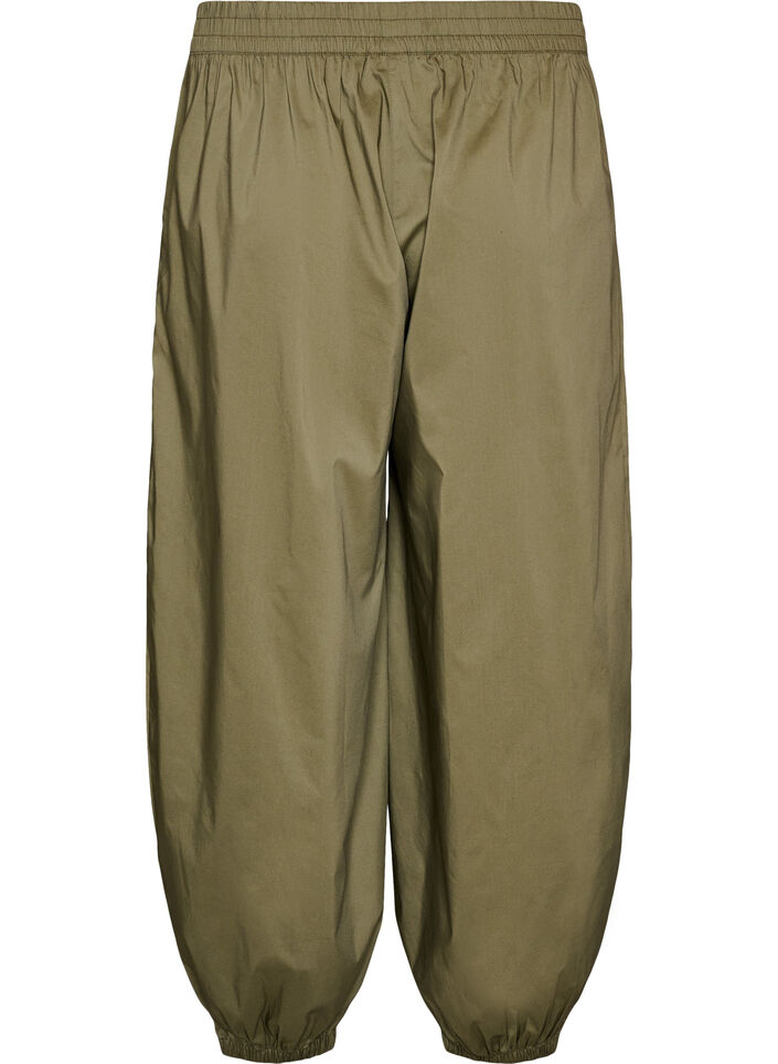 Ballonbroek met zakken en een elastische tailleband, Groen, Packshot image number 1