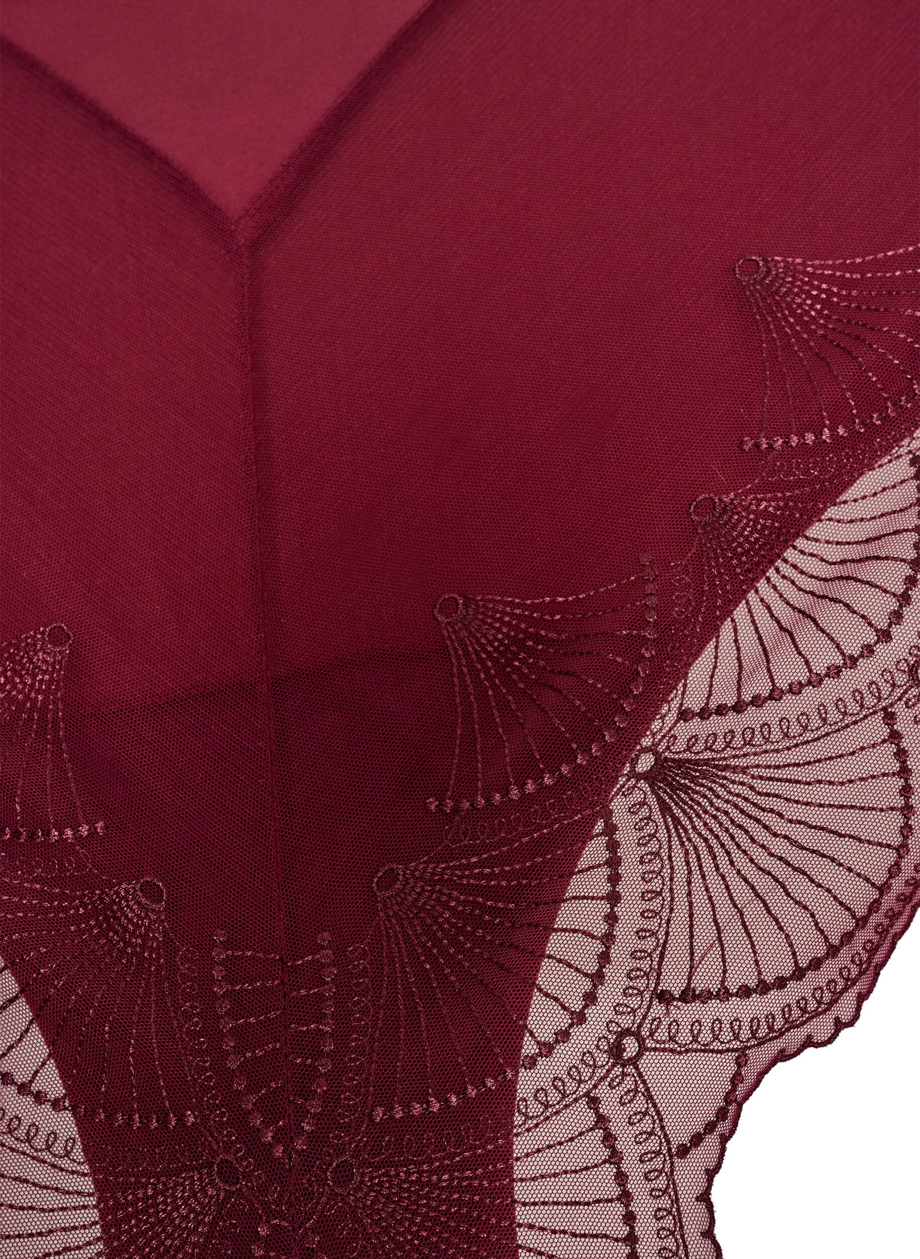 ZizziSlip met mesh en geborduurde kanten randen, Rood, Packshot image number 2