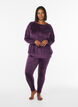 Velour blouse met raglanmouwen, Paars, Model image number 1