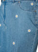 Short en jean taille haute avec broderies florales, Bleu Clair, Packshot image number 2