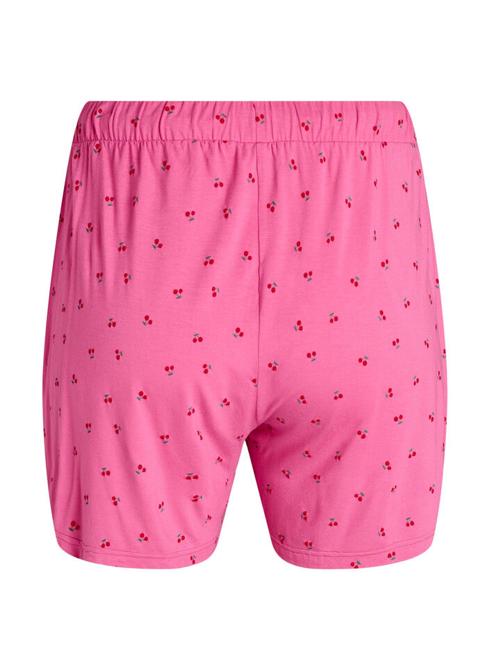 Pyjamashorts in viscose jersey met een all-over print, Roze, Packshot image number 1