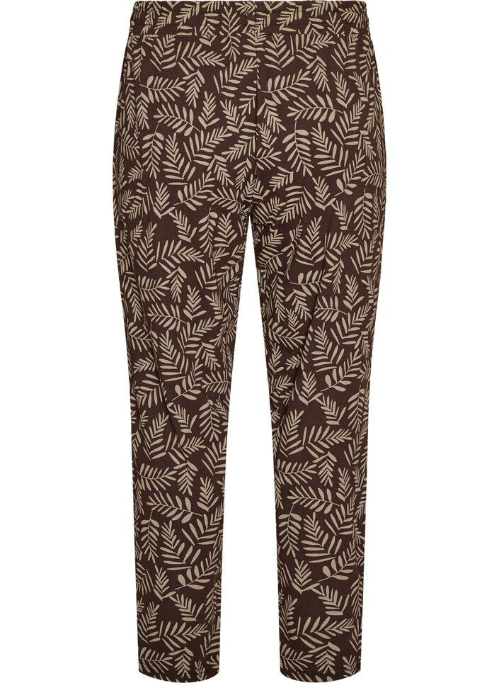 Katoenen pyjamabroek met print, Bruin, Packshot image number 1