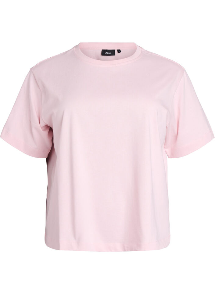 Boxy katoenen T-shirt, Roze, Packshot image number 0