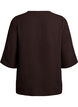 Shirtblouse met V-hals en 3/4 mouwen, Bruin, Packshot image number 1