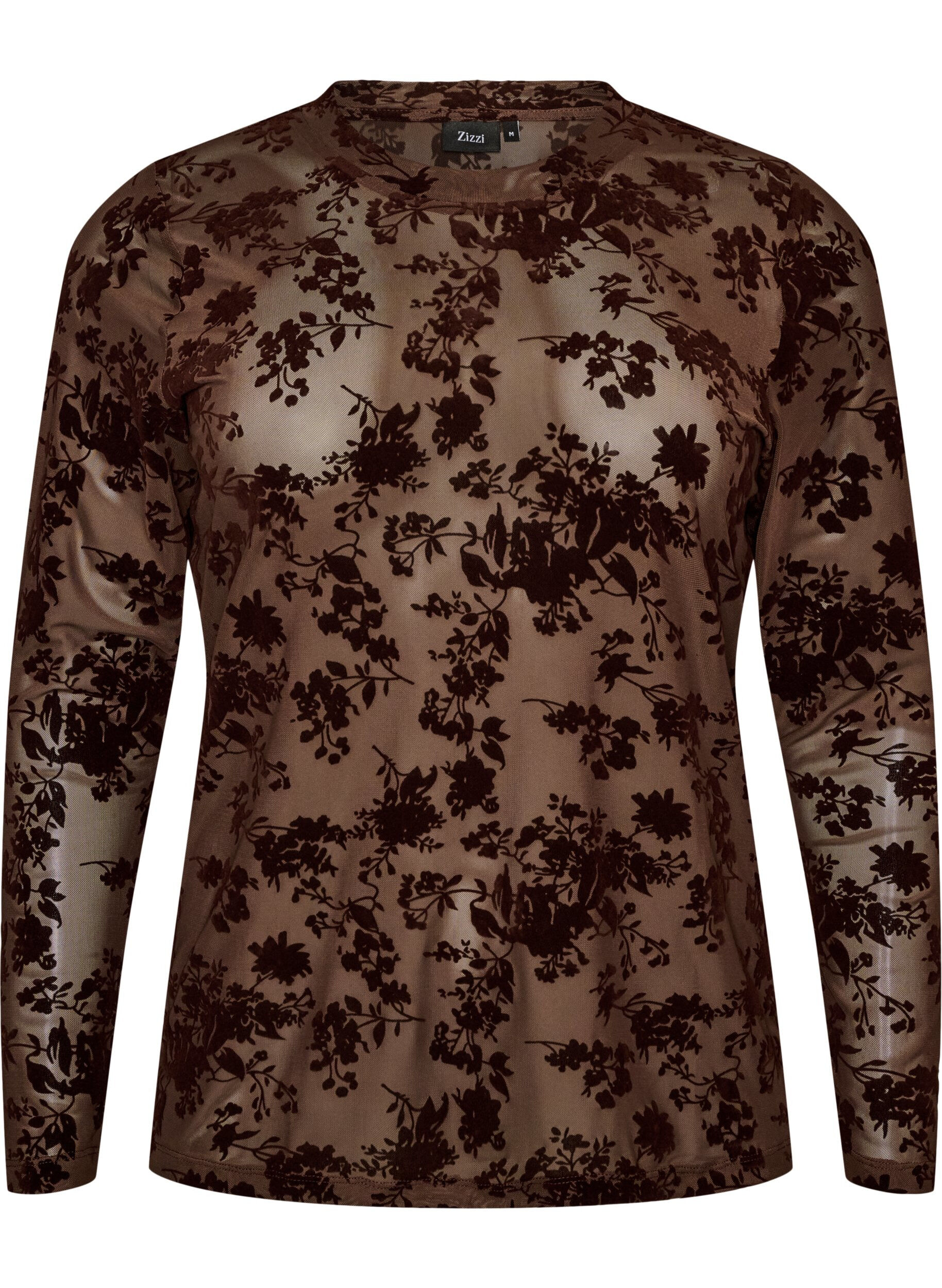 Mesh blouse met bloemenpatroon
