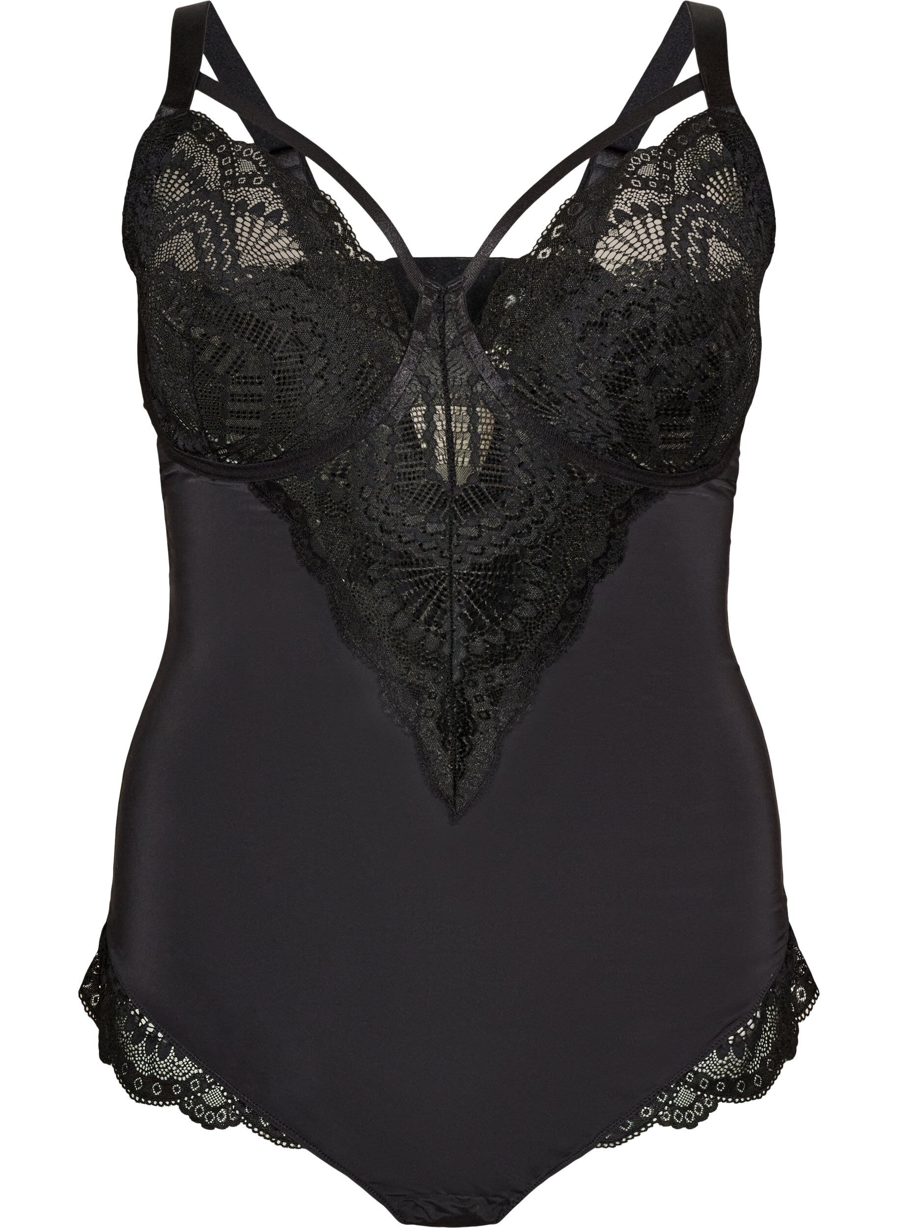 Body van kant met beugels en bandjesdetails