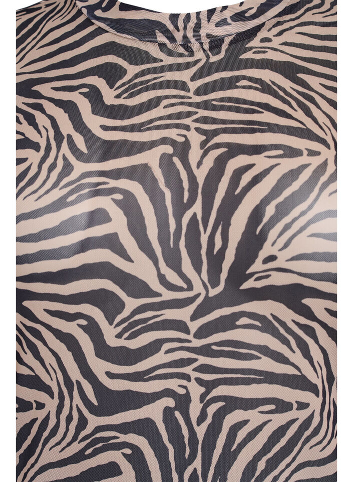 Mesh blouse met korte mouwen, Zwart, Packshot image number 2