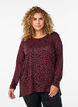 Gedessineerde blouse met lange mouwen, Donker Bordeaux, Model image number 0