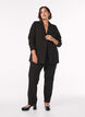 Broek met rhinestones en een hoge taille, Zwart, Model image number 0