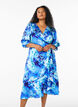 Omslagjurk met bloemenprint met 3/4 mouwen, Blauw, Model image number 0