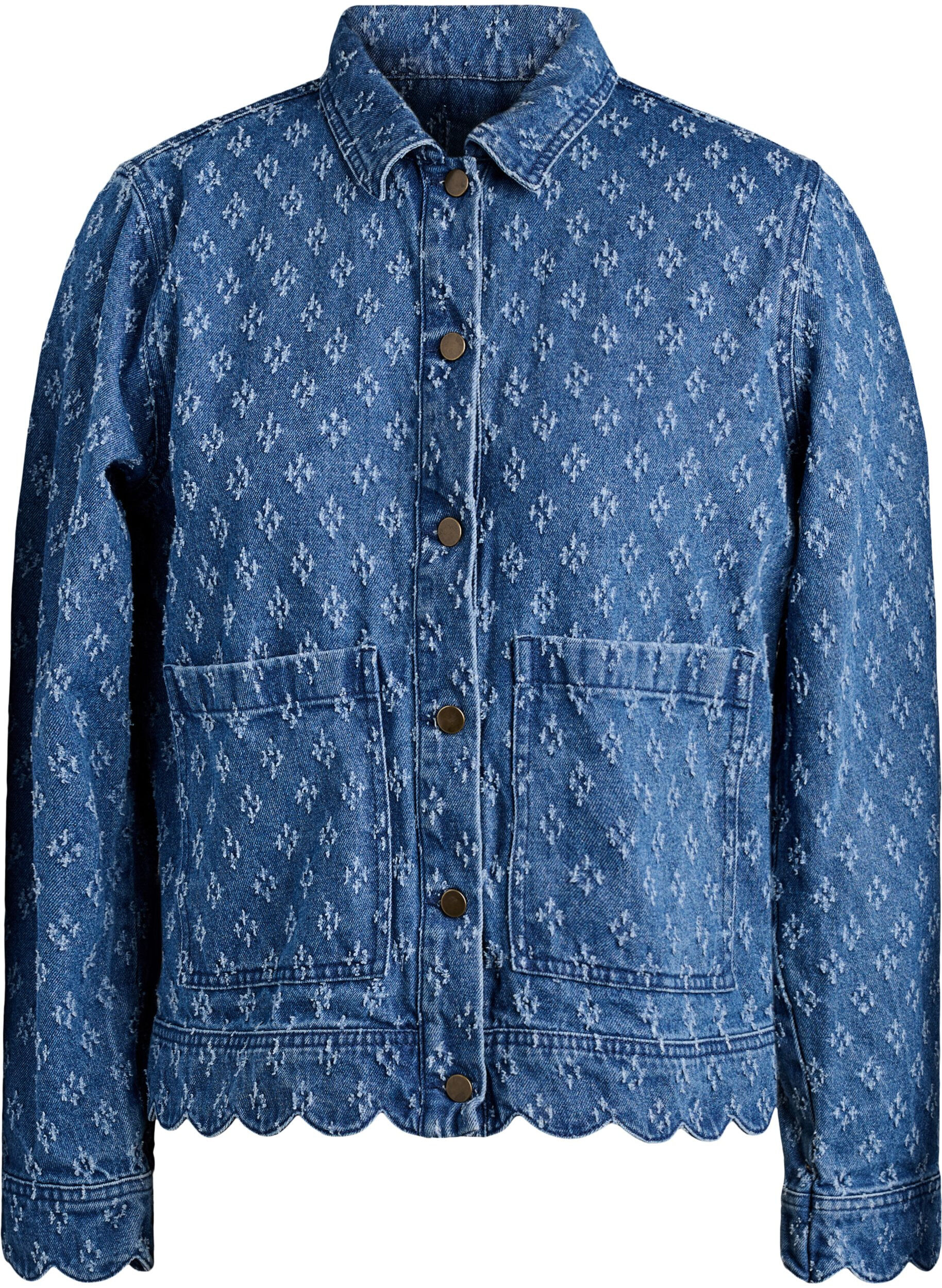 Denimjack met een versleten patroon