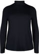 Blouse met lange mouwen en hoge hals, Zwart, Packshot image number 0