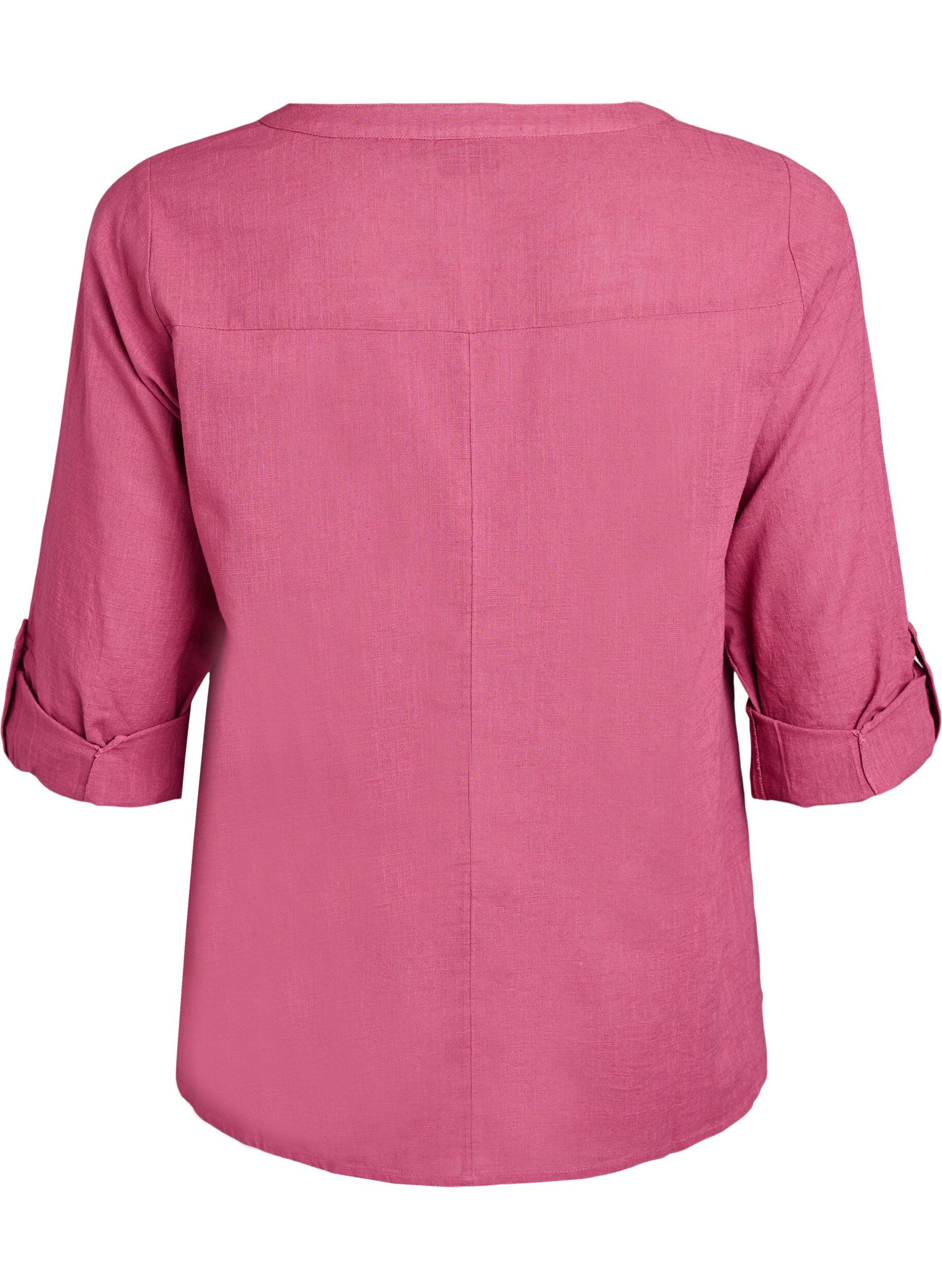 ZizziKatoenen blouse met een V-hals, Rood, Packshot image number 1