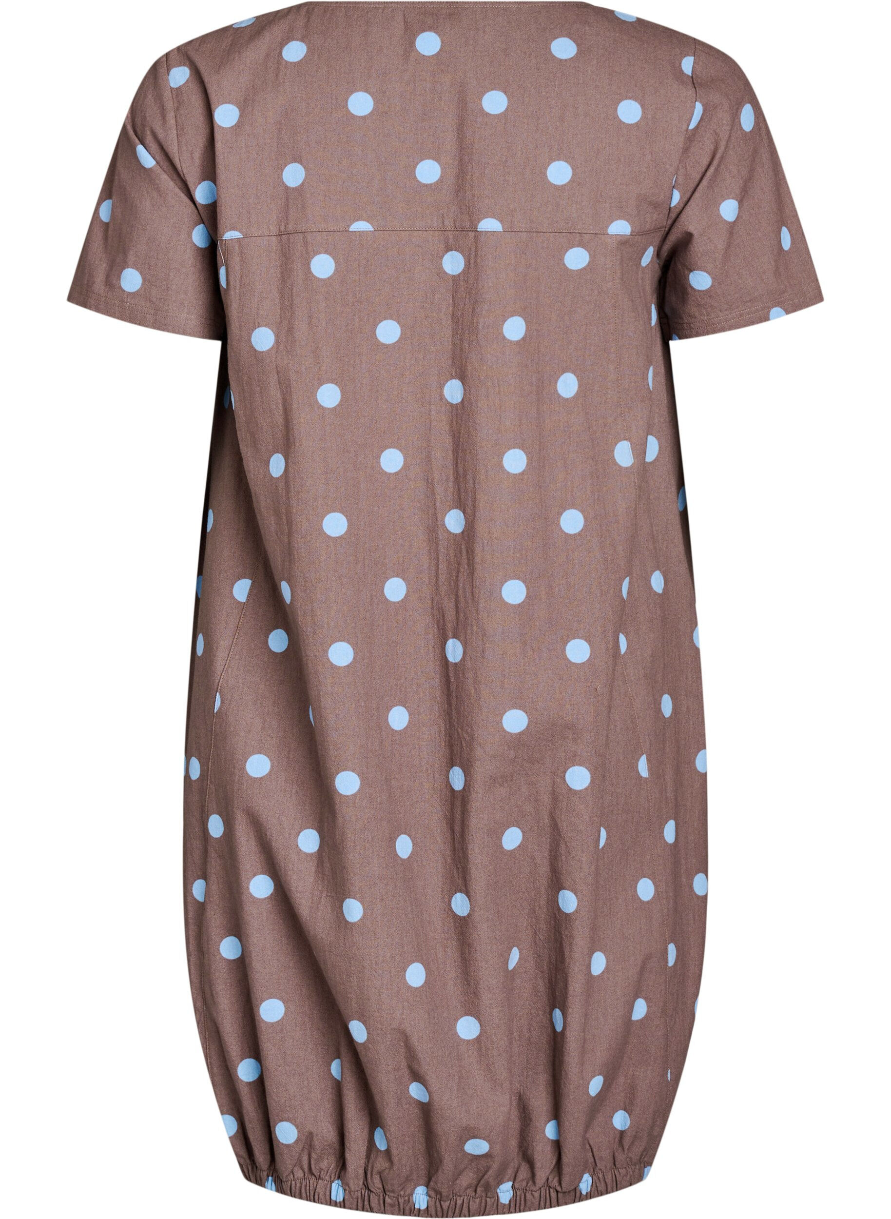 ZizziKatoenen jurk met korte mouwen en print, Blauw, Packshot image number 1