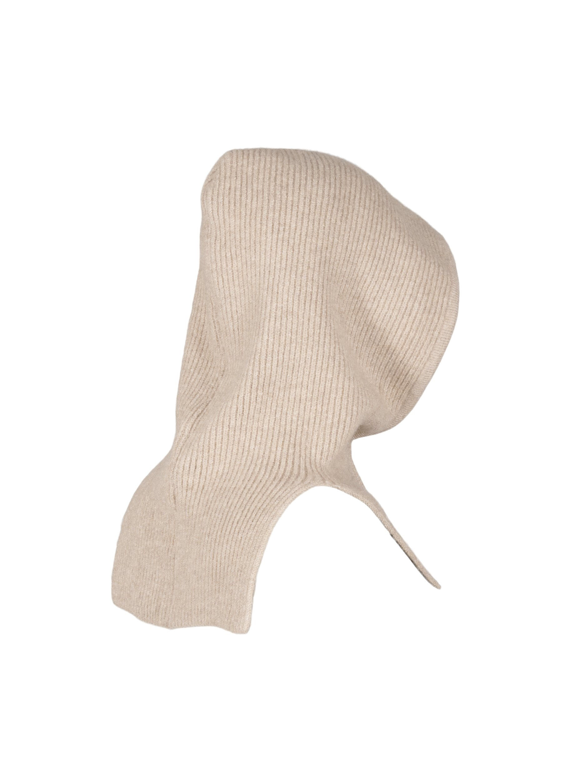 ZizziGebreide balaclava met trekkoordjes, Beige, Packshot image number 3