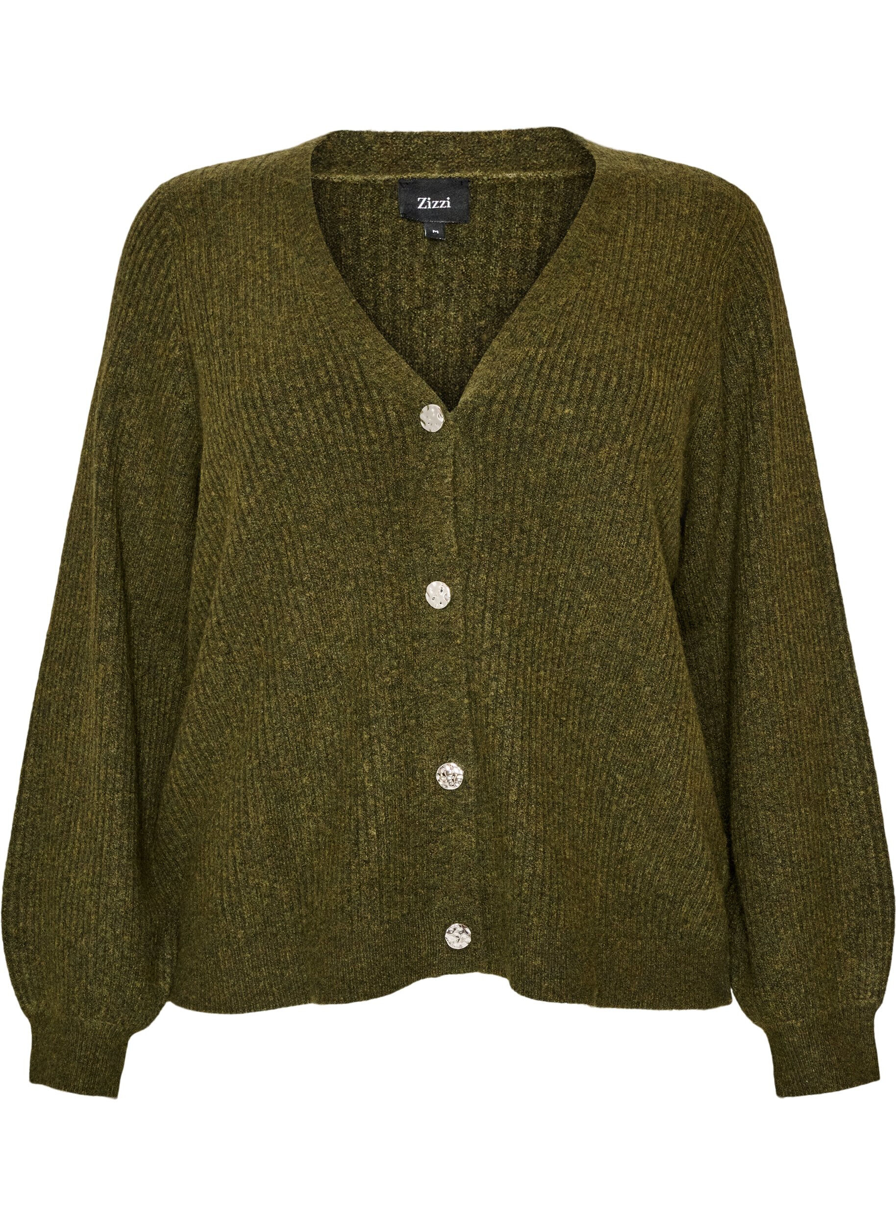 Vest met V-hals en ribstructuur