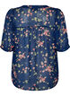Blouse met bloemenprint en V-hals, Blauw, Packshot image number 1