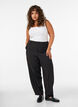 Broek met hoge taille en barrel fit, Zwart, Model image number 1